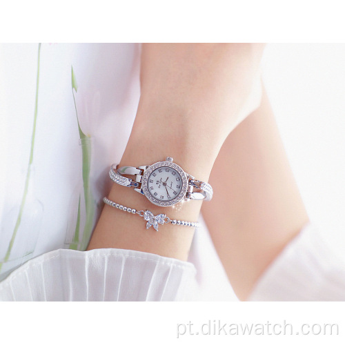 Relógio feminino de diamante em aço de quartzo moda ouro rosa charme strass cruz relógio de pulso de luxo BS 1531 relógios vestido de mulher